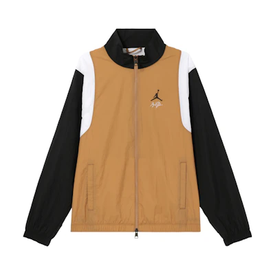 Jordan Retro Colorblock Zip-Up Logo Embroidered Track Jacket Brown FN4622-231
