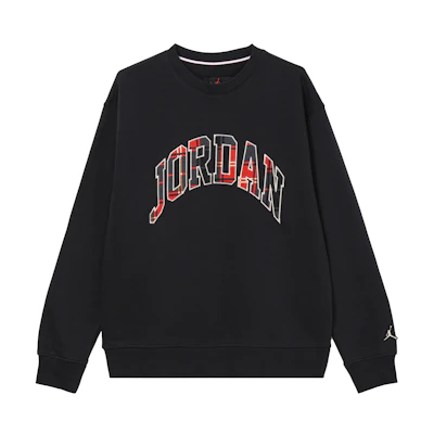 Jordan Retro Letter Print Crewneck Pullover Sweatshirt Black DV1576-010
