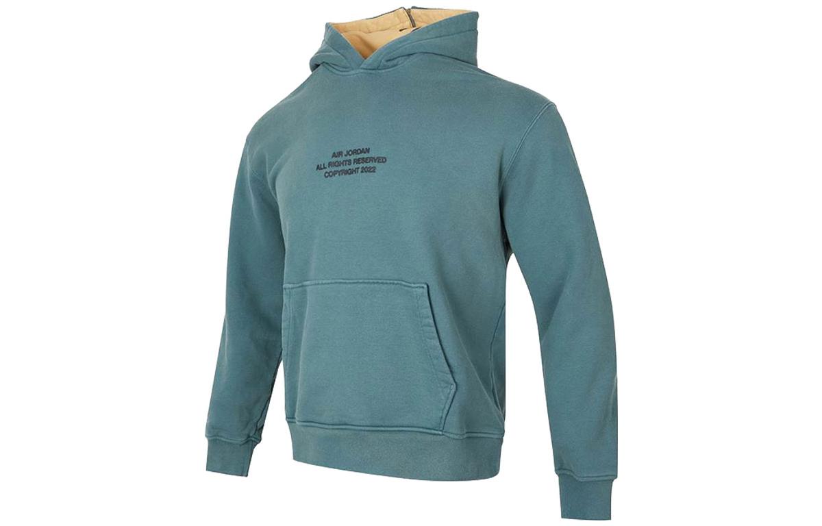 Jordan Retro Letter Print Pullover Sweatshirt Teal DQ7545-384