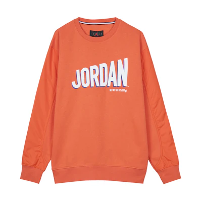 Jordan Retro Logo Print Fleece Crewneck Sweatshirt Orange Casual Sportswear DV7589-817
