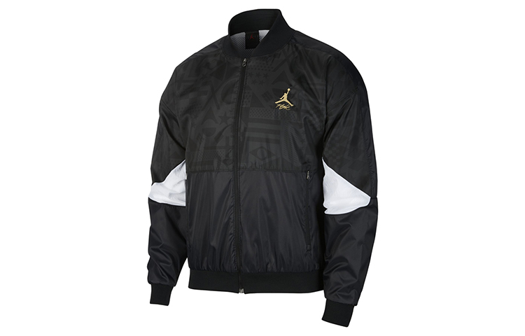 Jordan Retro Logo Print Track Jacket Black CJ9097-010