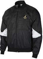 Jordan Retro Logo Print Track Jacket Black CJ9097-010 Jordan Retro Logo Print Track Jacket Black CJ9097-010