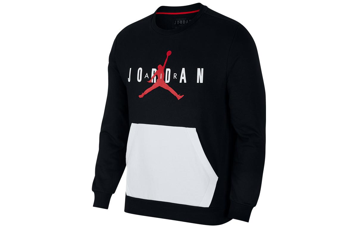 Jordan Retro Logo Pullover Sweatshirt Black - Vintage Style Activewear AR4785-010