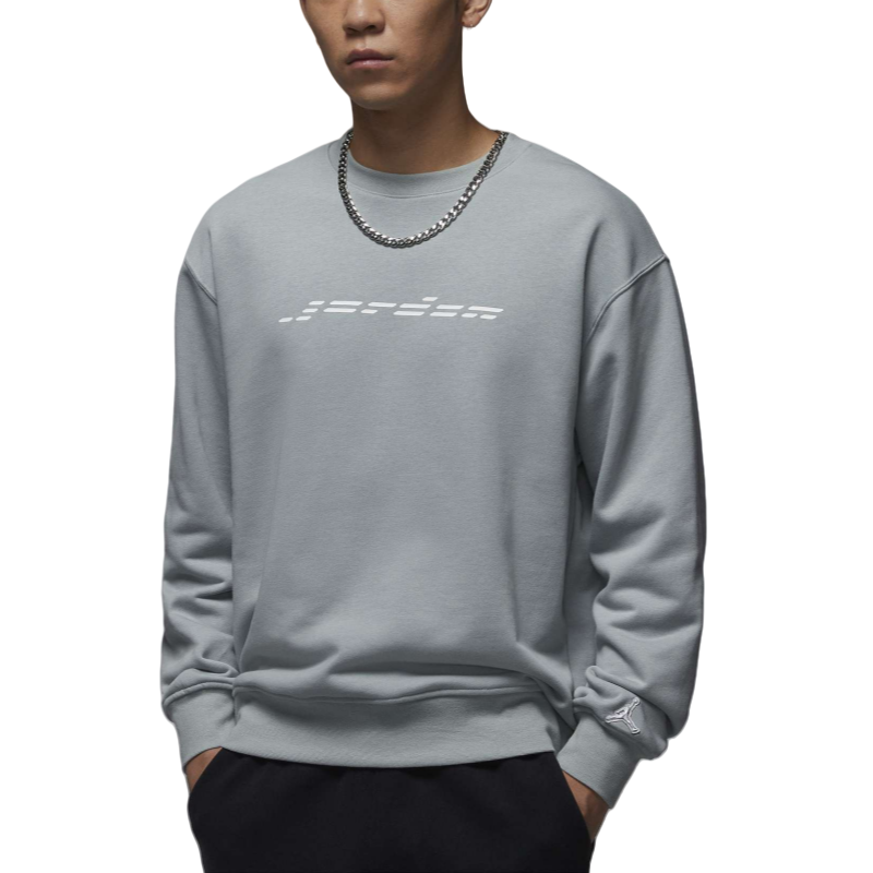 Jordan Retro Patch Logo Gray Crewneck Sweatshirt Casual Outdoor Style HQ4889-041