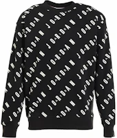 Jordan Retro Print All-Over Logo Crewneck Sweatshirt Black DX9174-010 Jordan Retro Print All-Over Logo Crewneck Sweatshirt Black DX9174-010