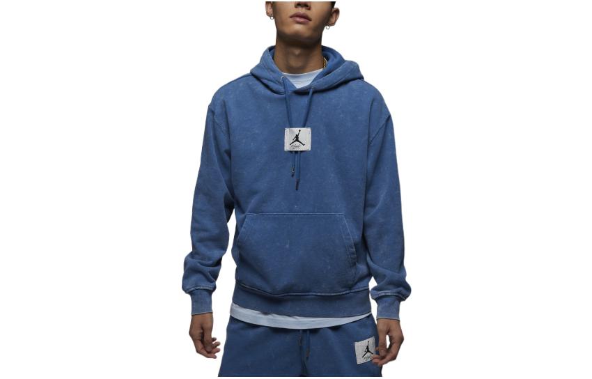 Jordan Retro Sports Logo Printed Washed Hoodie Pullover True Blue DR3088-485 圖 2