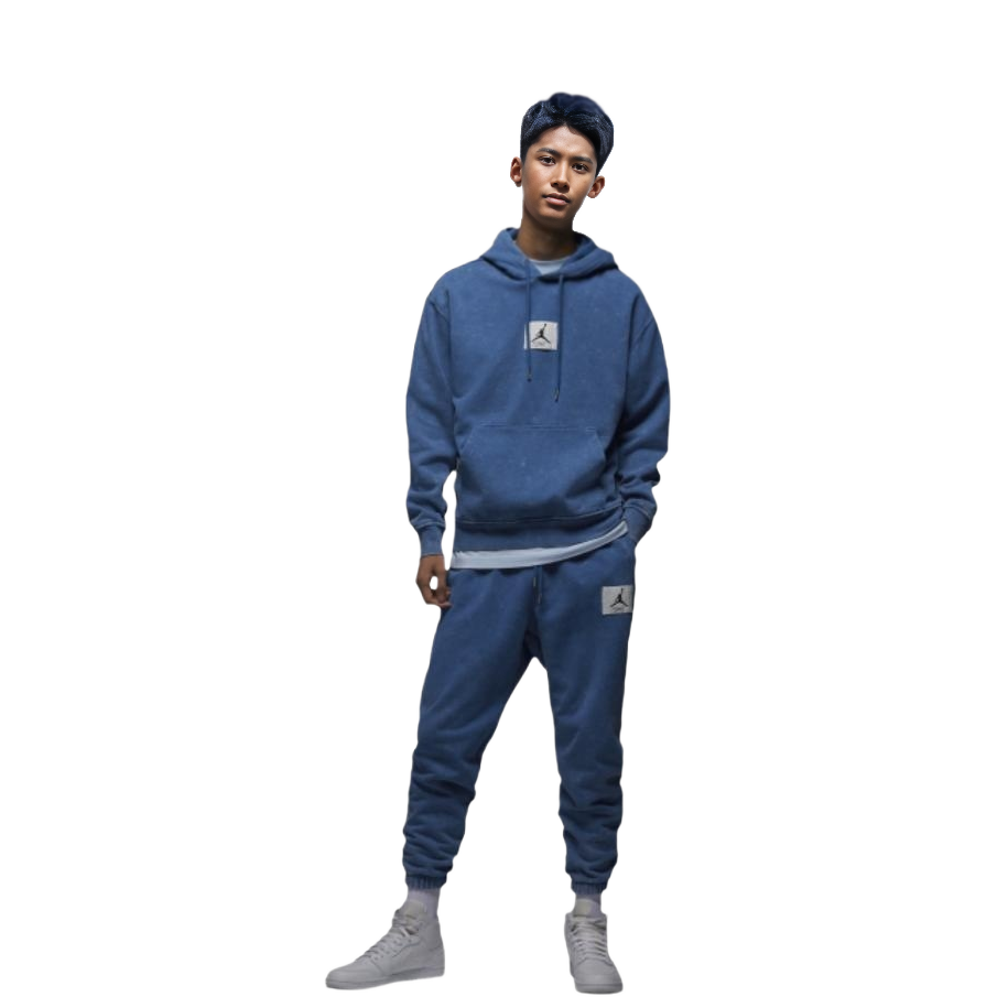Jordan Retro Sports Logo Printed Washed Hoodie Pullover True Blue DR3088-485 圖 4