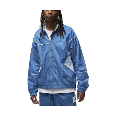 Jordan Retro Sports Track Jacket with Logo Patch for Men - Blue DV7624-485