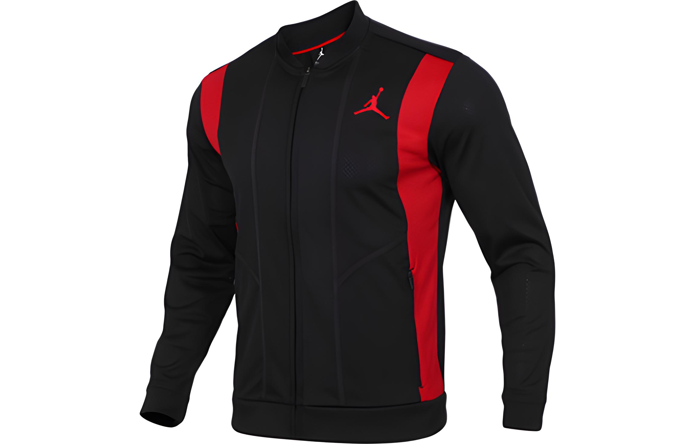 Jordan Retro Track Jacket Black with Patchwork and Logo Print Design 931835-011