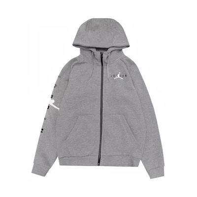 Jordan Retro Zip-Up Logo Hoodie Grey Long Sleeve CQ7706-091