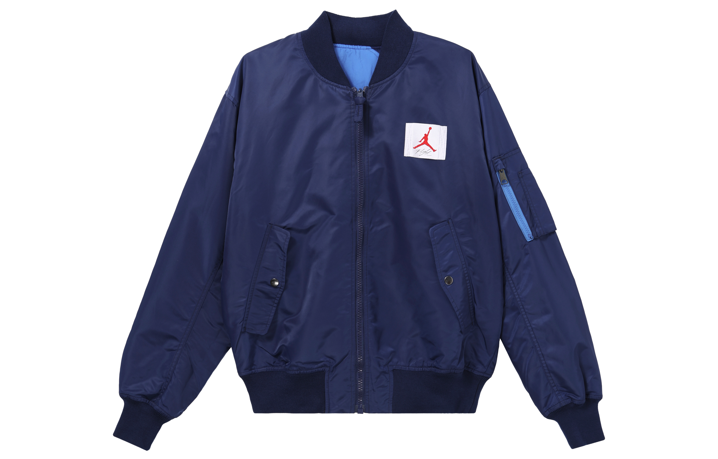 Jordan Reversible Logo Print Baseball Jacket Blue CV2243-492