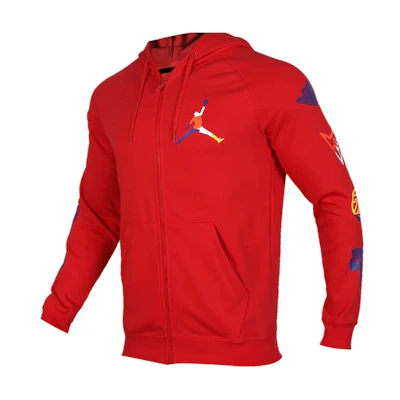Jordan Rivals Loopback FZ Logo Zip Hoodie Red - Retro Jacket CJ7880-657