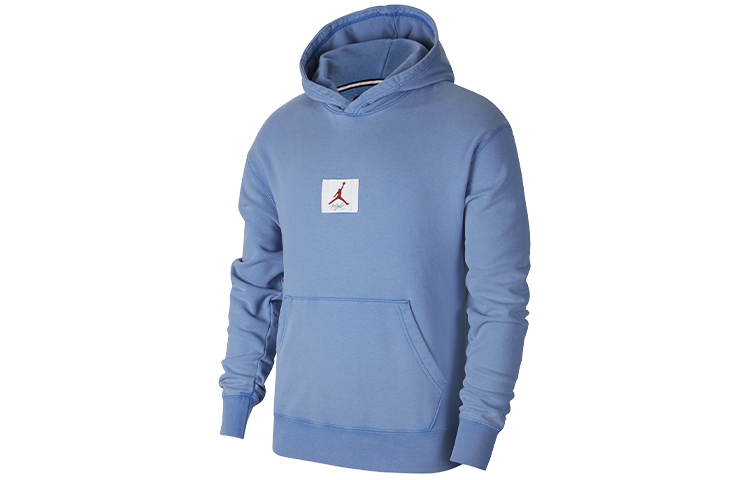 Lookbook Jordan Signal Blue Printed Logo Pullover Hoodie CZ6094-403