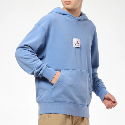Jordan Signal Blue Printed Logo Pullover Hoodie CZ6094-403 Purchase Jordan Signal Blue Printed Logo Pullover Hoodie CZ6094-403