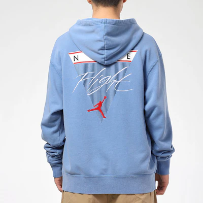 Jordan Signal Blue Printed Logo Pullover Hoodie CZ6094-403 Details for Jordan Signal Blue Printed Logo Pullover Hoodie CZ6094-403