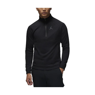 Jordan Slim Fit Logo Half-Zip Pullover Sweatshirt Black FB7564-010