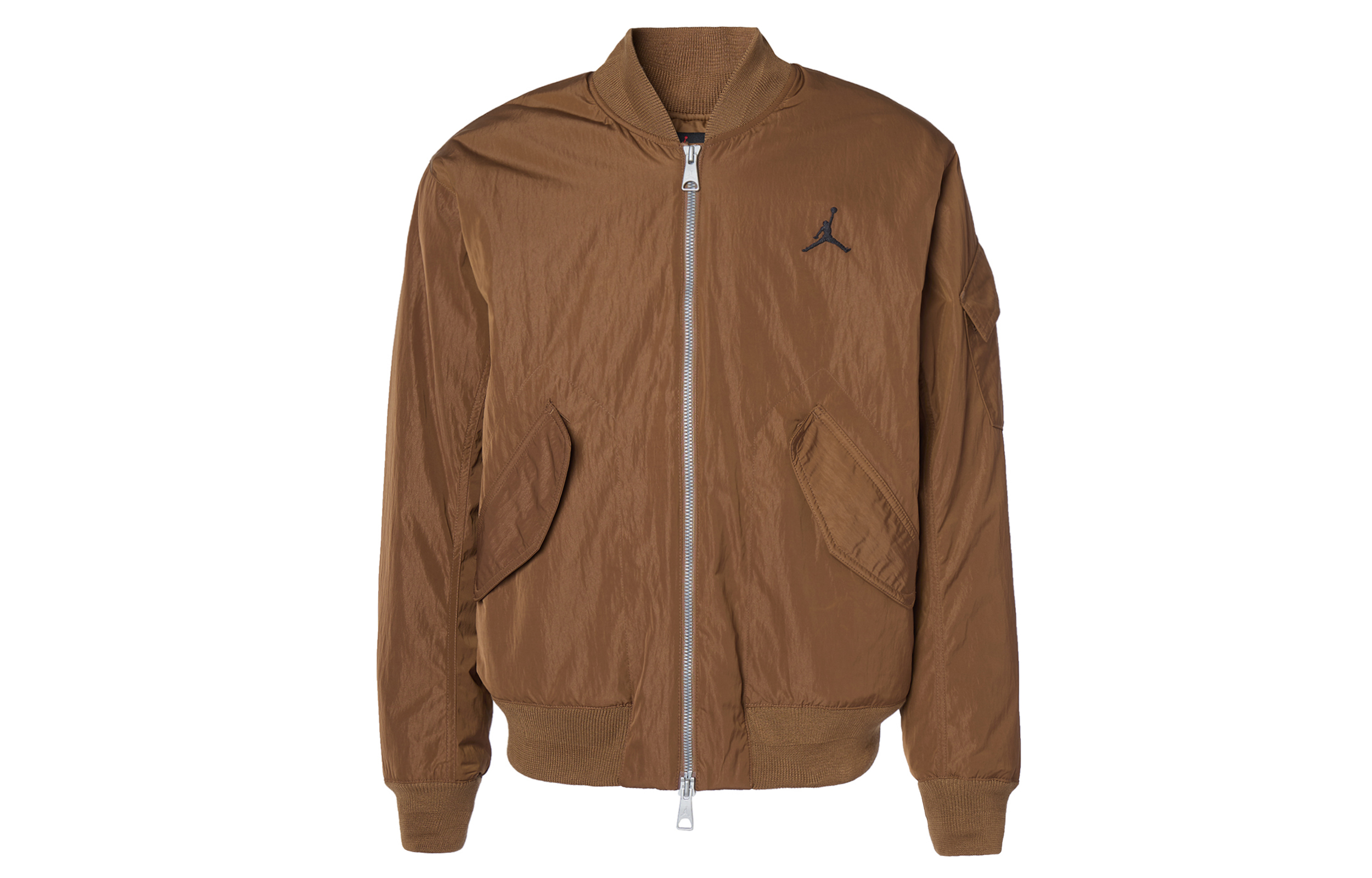 Jordan Solid Color Casual Bomber Jacket Light Brown FB7317-281