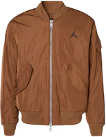 Jordan Solid Color Casual Bomber Jacket Light Brown FB7317-281 Jordan Solid Color Casual Bomber Jacket Light Brown FB7317-281