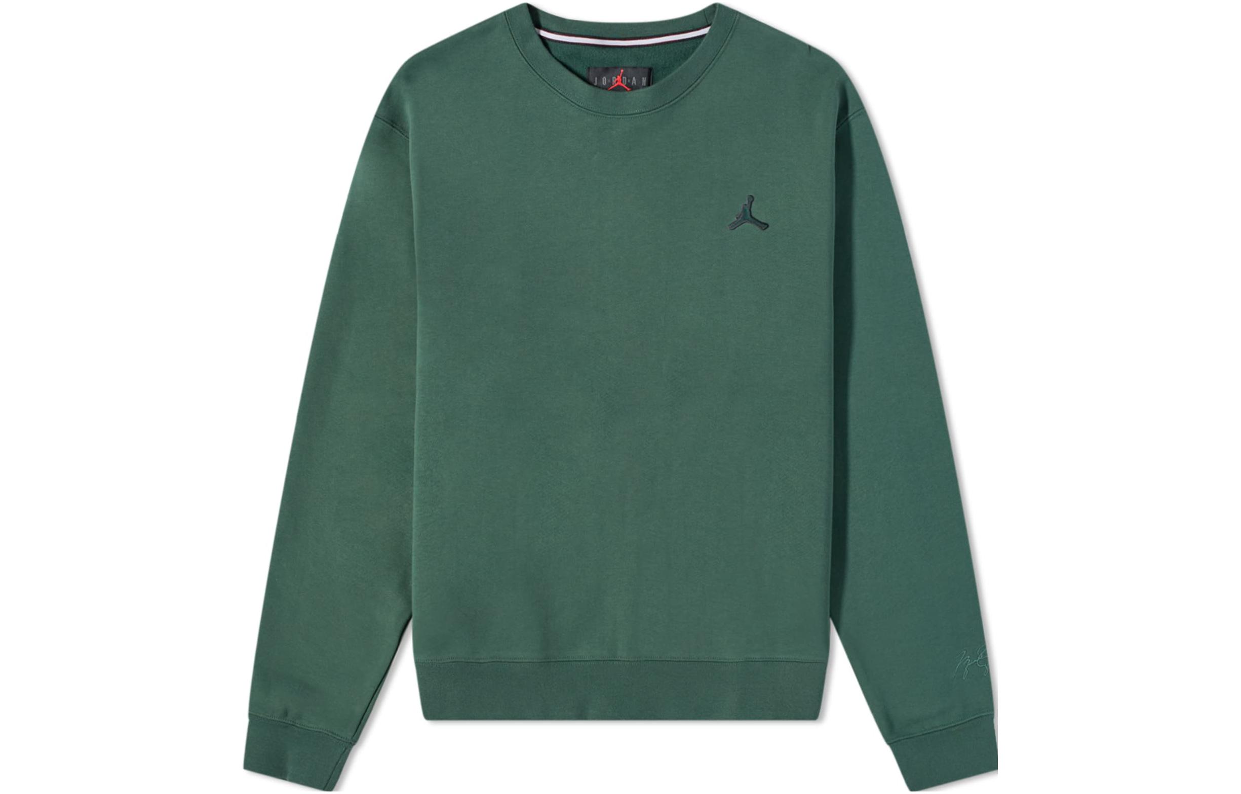 Jordan Solid Color Crewneck Logo Print Long Sleeve Sweatshirt Noble Green DN7954-333