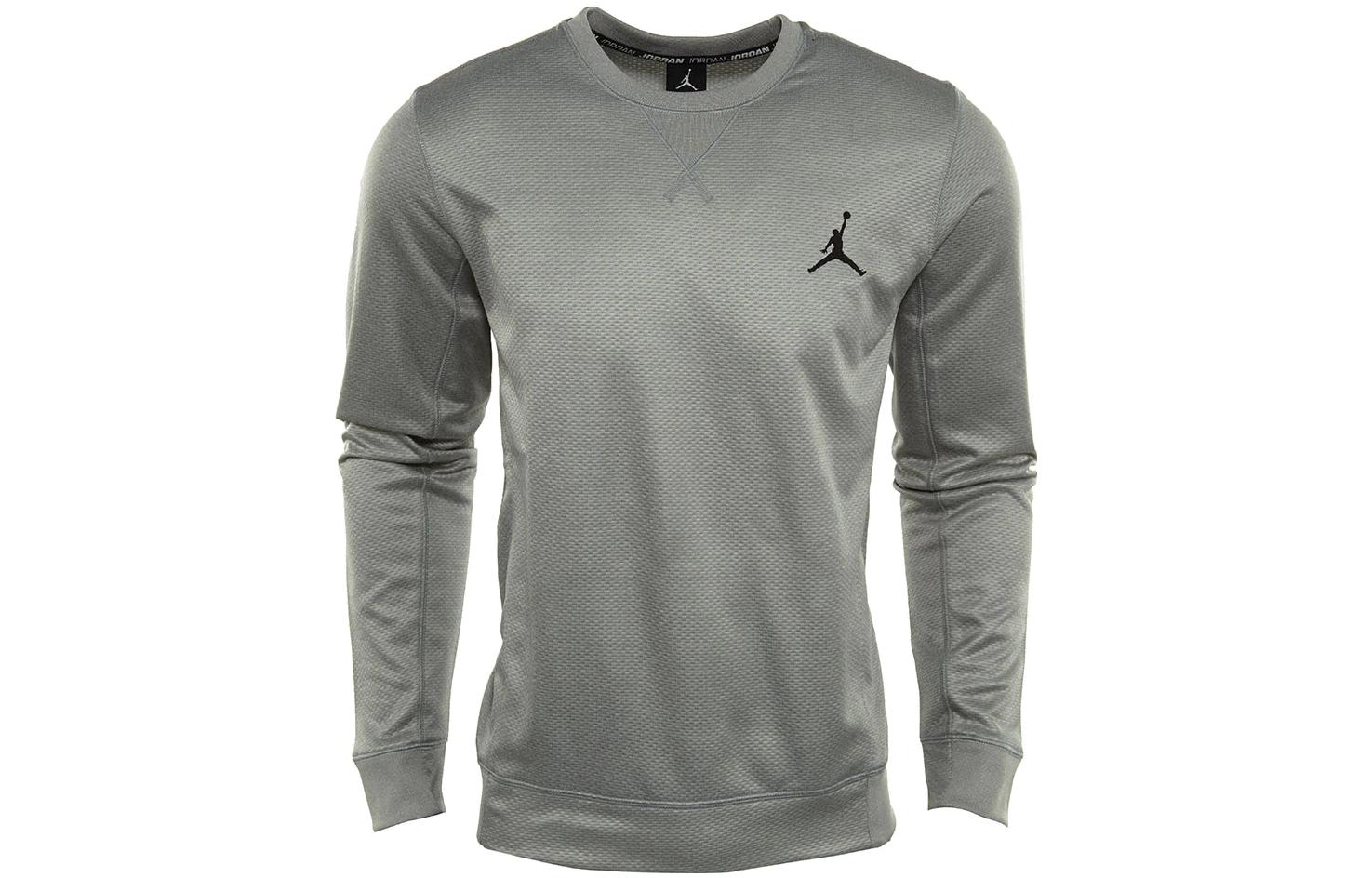 Jordan Solid Color Crewneck Long-Sleeve Sweatshirt Grey 624266-063