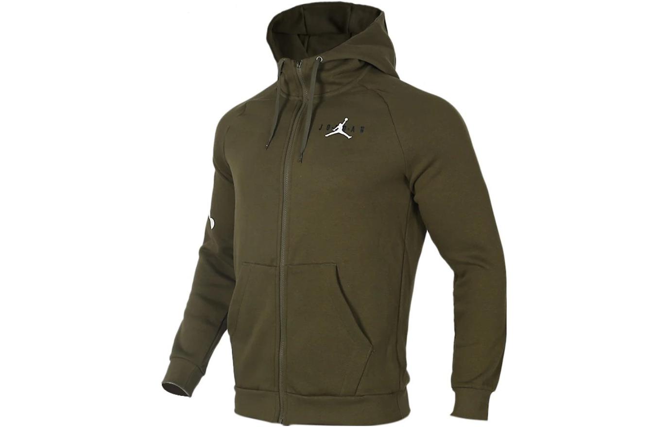 Jordan Solid Color Fleece Hoodie Jacket Green AH6241-396