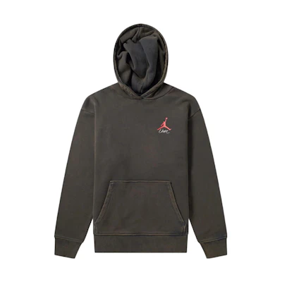 Jordan Solid Color Hoodie with Kangaroo Pocket Print Grey Sweater AV4990-010
