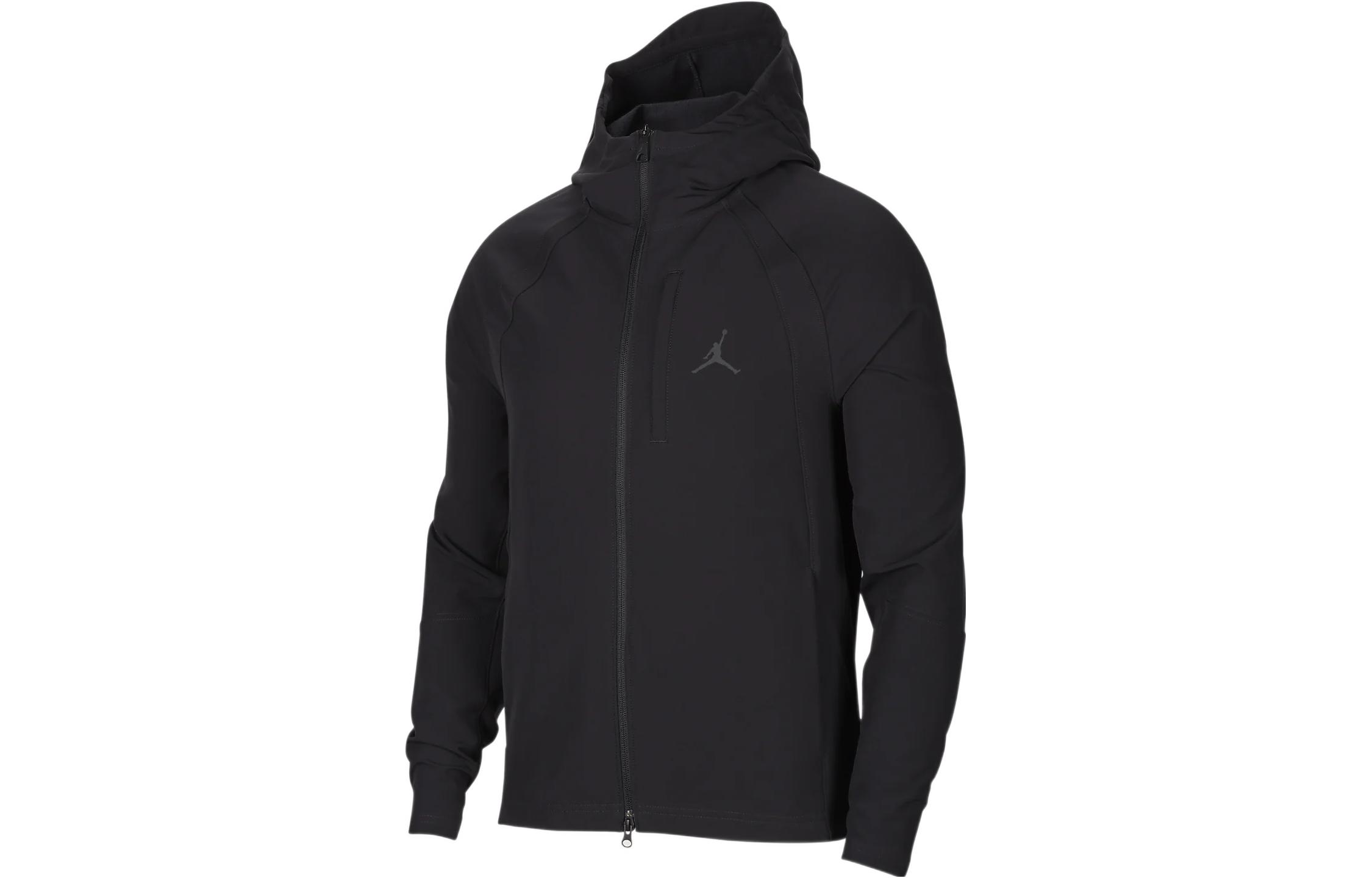 Jordan Solid Color Jumpman Logo Print Hoodie Jacket Black DV1283-010
