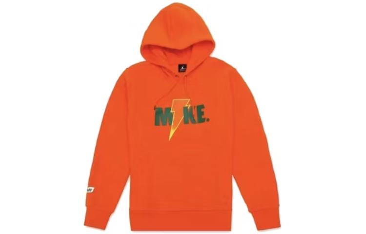 Jordan Solid Color Letter Print Oversized Hoodie - Orange AJ1173-819