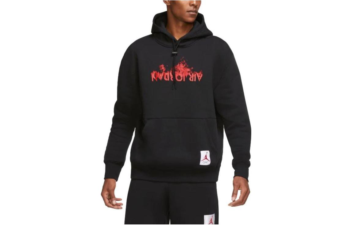 Jordan Solid Color Letter Pullover Hoodie Men’s Black DD3867-010