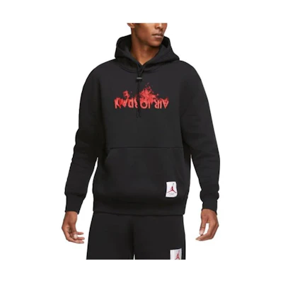 Jordan Solid Color Letter Pullover Hoodie Men’s Black DD3867-010