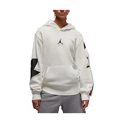 Jordan Solid Color Logo Embroidered Hoodie Unisex White FB7336-133
