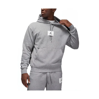 Jordan Solid Color Logo Print Hoodie Long Sleeve Sweatshirt Grey DQ7338-091