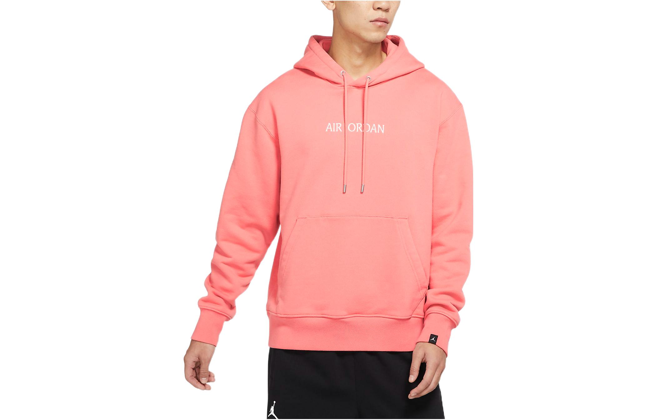 Jordan Solid Color Logo Print Hoodie Salt Pink DO6095-604