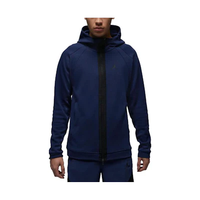 Jordan Solid Color Pocket Zipped Hoodie Jacket Navy Blue () DV9783-410