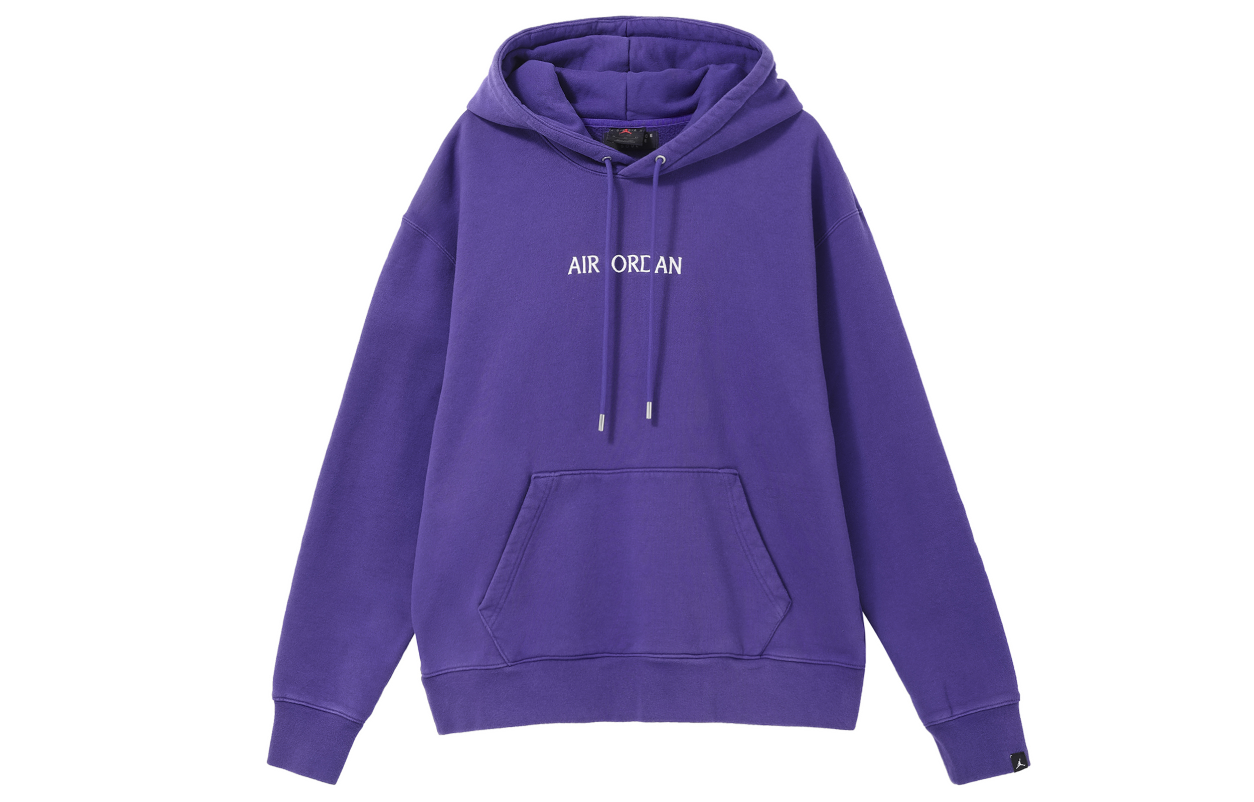 Jordan Solid Color Pullover Hoodie with Logo Drawstring Dark Purple DV6464-514