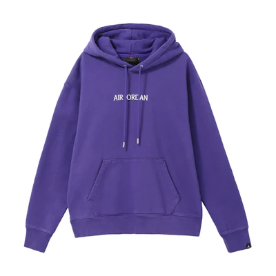 Jordan Solid Color Pullover Hoodie with Logo Drawstring Dark Purple DV6464-514