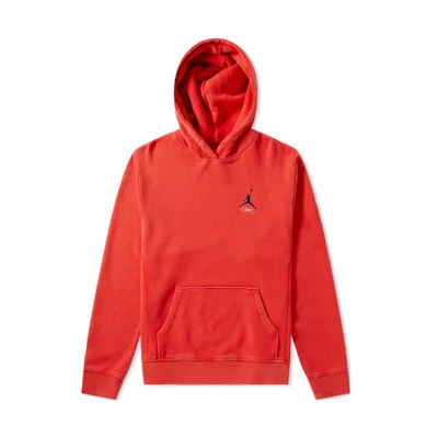 Jordan Solid Color Red Hoodie with Kangaroo Pocket - Red Pullover Sweatshirt AV4990-657