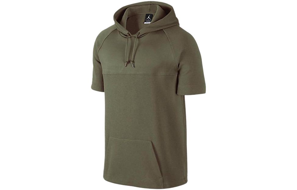 Jordan Solid Color Short Sleeve Hoodie Men’s Brown Green Casual Wear 706578-222