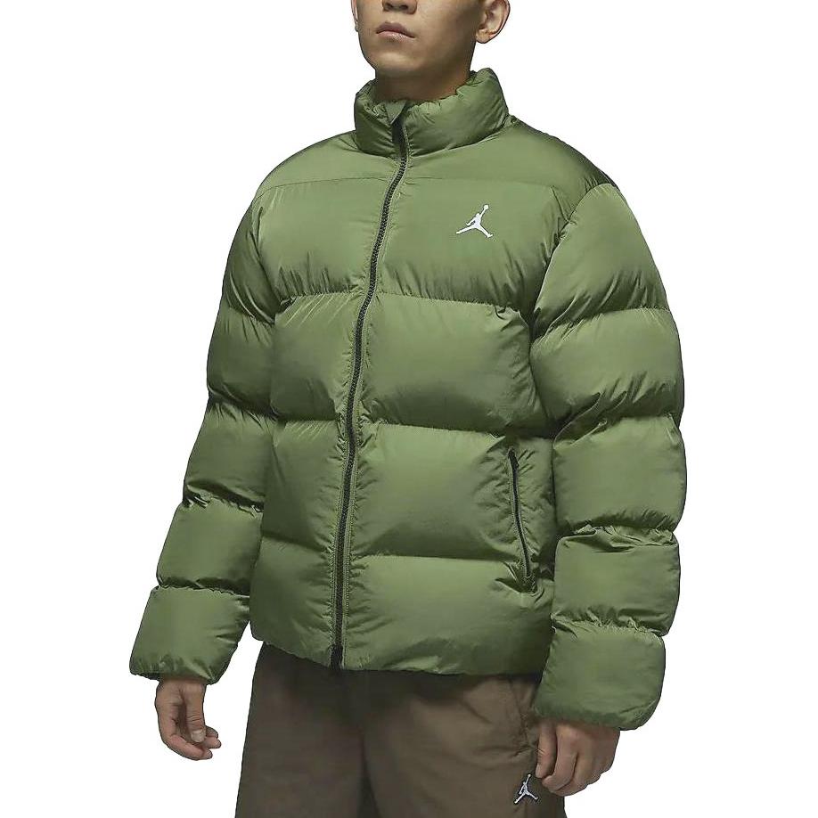 Purchase Jordan Solid Color Zip-Up Casual Cotton Jacket Light Olive Yellow FB7332-340