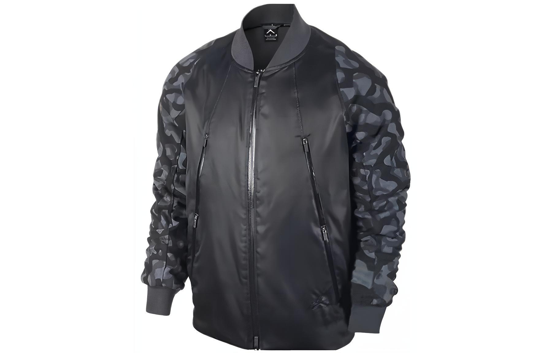 Jordan Solid Embroidered Logo High-Collar Zip Jacket Black 716847-010