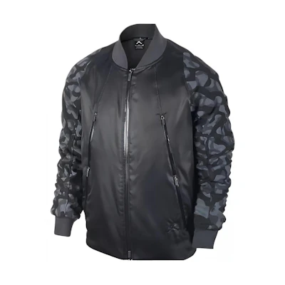 Jordan Solid Embroidered Logo High-Collar Zip Jacket Black 716847-010