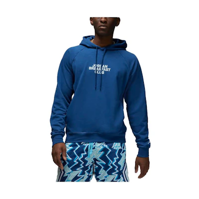 Jordan Solid Letter Logo Blue Hoodie DQ7330-493