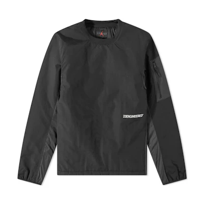 Jordan Solid Letter Print Zip Pocket Long Sleeve Sweatshirt Black DC9656-010
