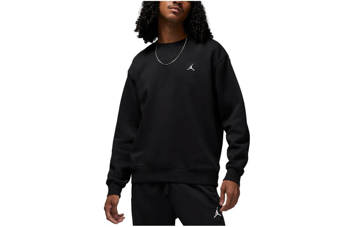 Jordan Solid Logo Crewneck Pullover Sweatshirt Black DQ7520-010