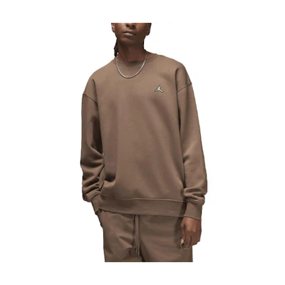 Jordan Solid Logo Crewneck Sweatshirt Brown Mens DQ7520-274