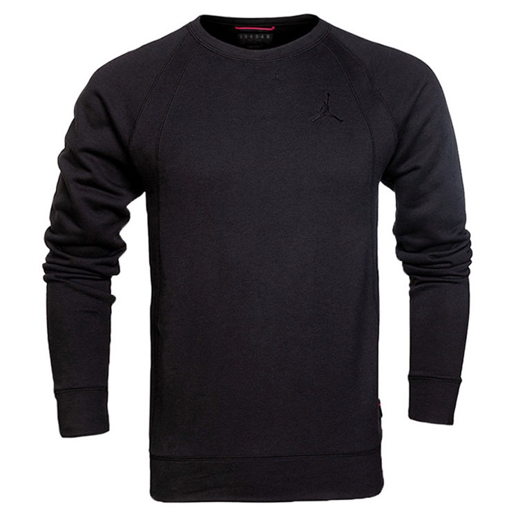 Jordan Solid Logo Embroidered Fleece Sweatshirt Black 860195-010