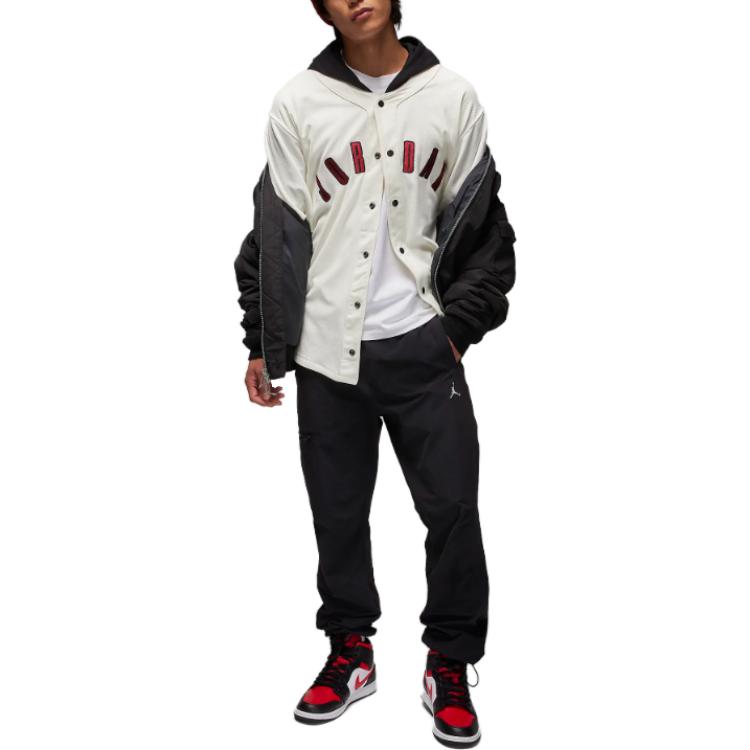 Purchase ジョーダン ソリッドロゴ刺繍 フルジップ ベースボールジャケット FB7317-010