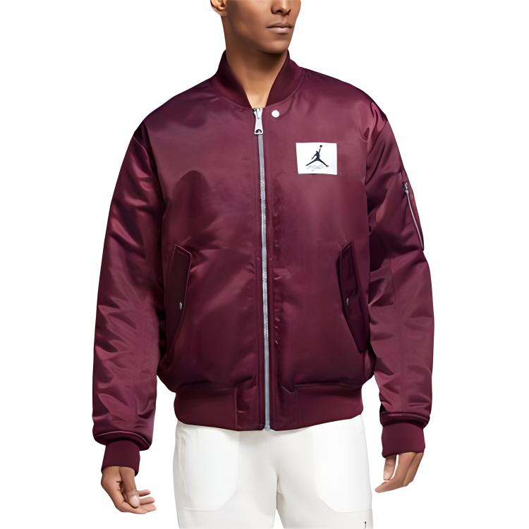 Jordan Solid Logo Patch Full-Zip Crewneck Jacket Red () DQ7344-680