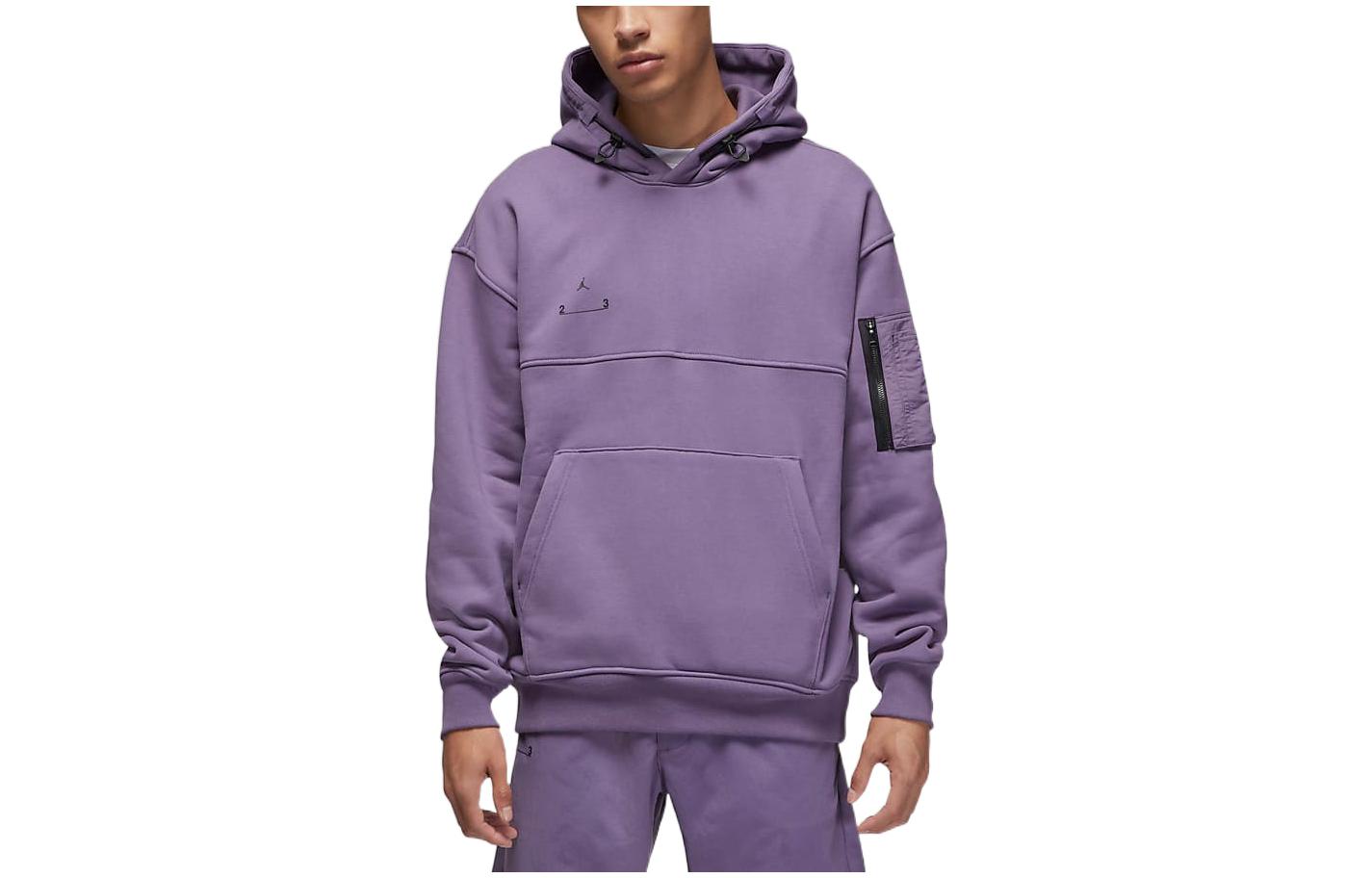 Jordan Solid Logo Print Pullover Hoodie Purple DQ8062-553