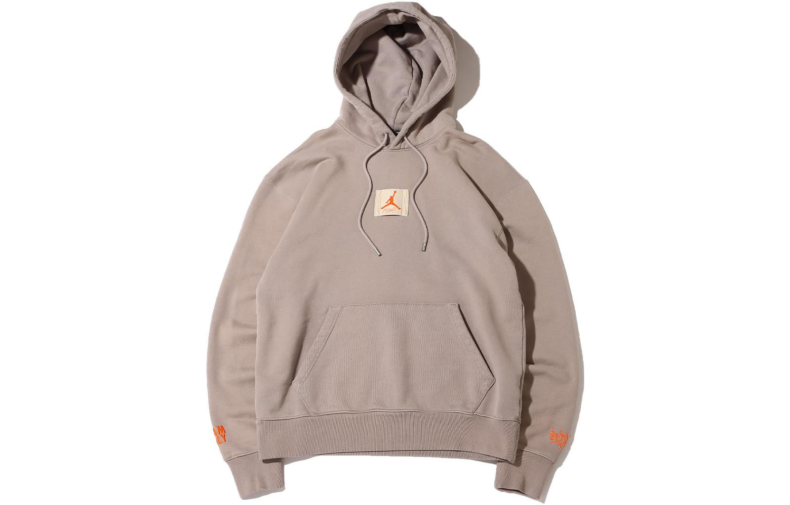 Jordan Solid Logo Print Pullover Sweatshirt Grey DV6996-016